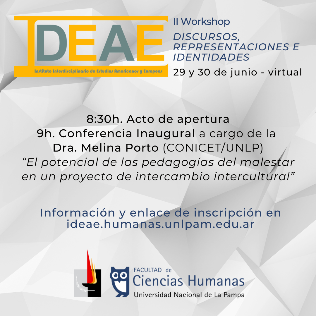 II Workshop del IDEAE: Discursos, representaciones e identidades